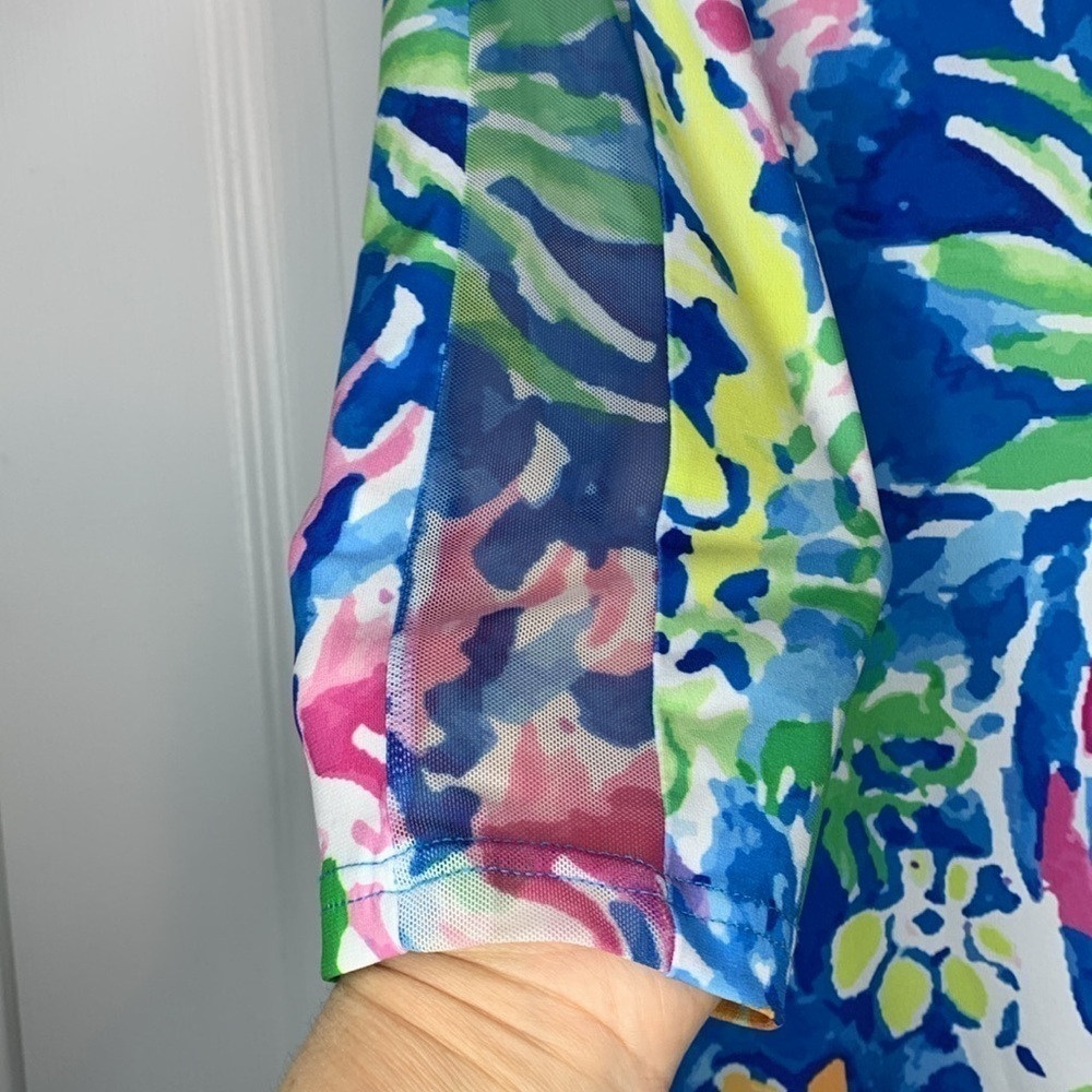 Pleats Collections by Pings Imports Floral Print Tunic 3/4 Sleeves Womens Size M - Picture 4 of 7